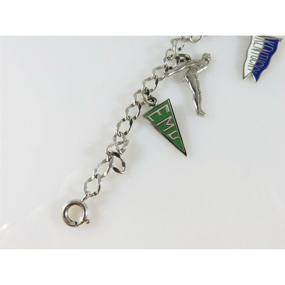 Vintage Sterling Silver High School Charm Bracelet 7" TL With Charms - Picture 2 of 11